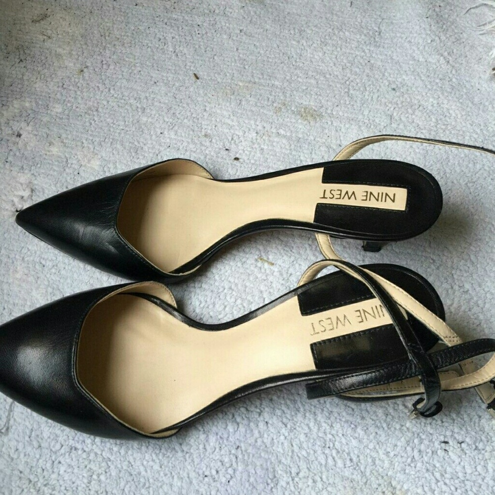 Nine West Black Slingback Heels